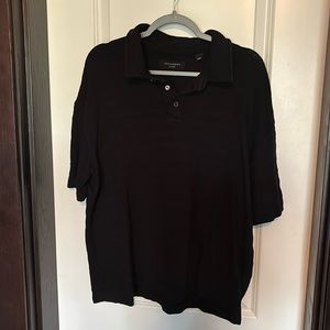 ALLSAINTS woven knit polo
